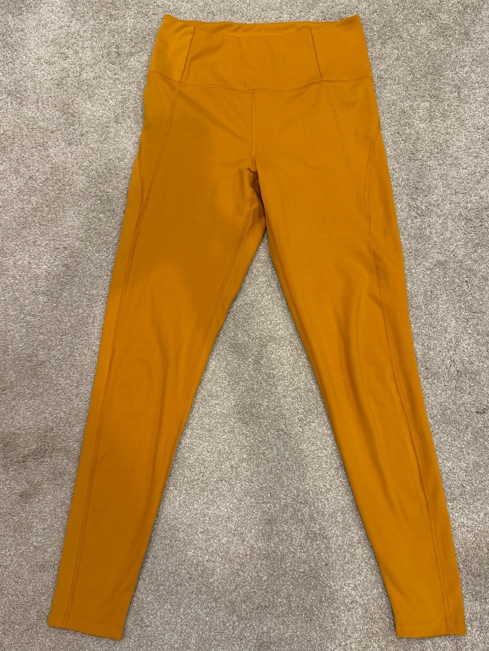 Girlfriend Collective High Rise Compressive Leggings Mustard Gold M Hidden Pckt